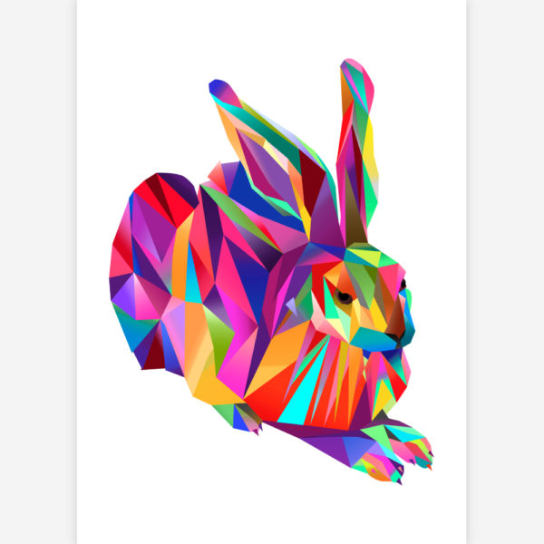 Postkarte Hans Hase pink