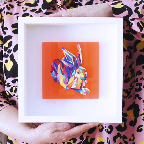 Bild mit Rahmen - Hans Hase NEON POP ART 3D (orange) – Bild 2