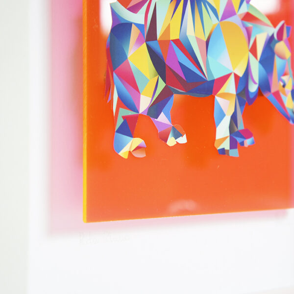 Bild mit Rahmen - Rita Rhino NEON POP ART 3D (orange) – Bild 3