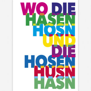 Postkarte Wo die Hasen Hosn ... lerne Fränkisch