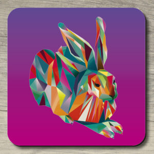 Untersetzer Hans Hase grün auf pink