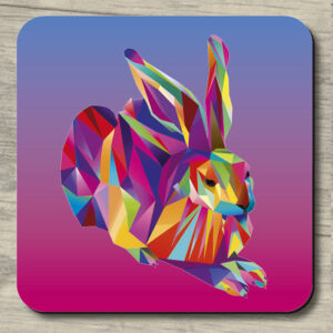 Untersetzer Hans Hase pink auf pinkblau