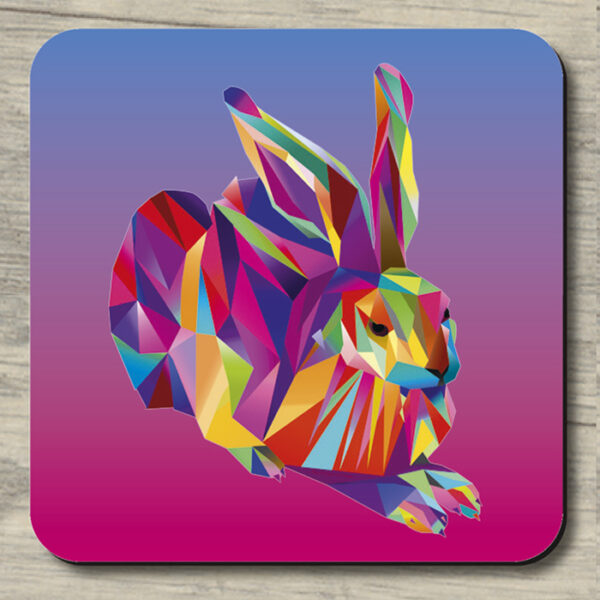 Untersetzer Hans Hase pink auf pinkblau