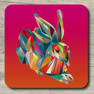 Untersetzer Hans Hase grün auf rot