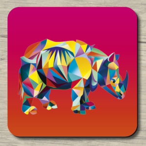 Untersetzer Rita Rhino auf rot
