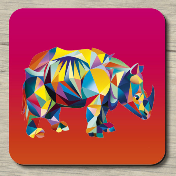 Untersetzer Rita Rhino auf rot