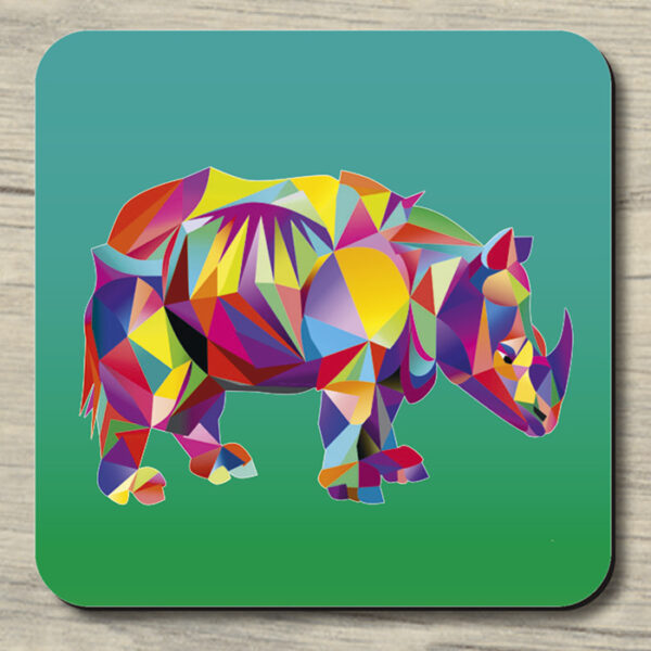 Untersetzer Rita Rhino auf grün