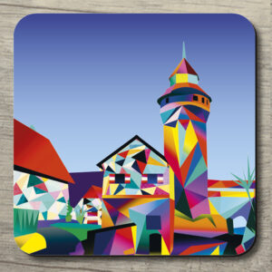 Untersetzer POP ART Sinwellturm blau