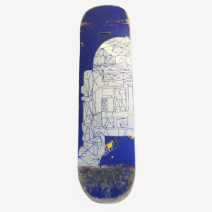 Skateboard Upcycling Wanddekoration - R2D2 chrom