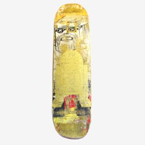 Skateboard Upcycling Wanddekoration - R2D2 golden
