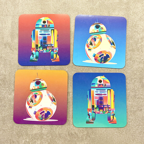 Untersetzer R2D2 blau auf orangetürkis – Bild 3