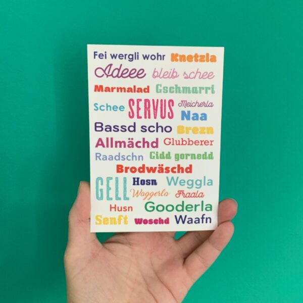 Postkarte SERVUS - Middlfränkische Wörter – Bild 3