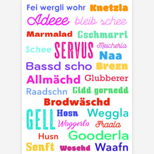 Postkarte SERVUS - Middlfränkische Wörter