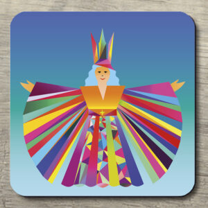 Untersetzer POP ART Christkind Rauschgoldengel auf blau