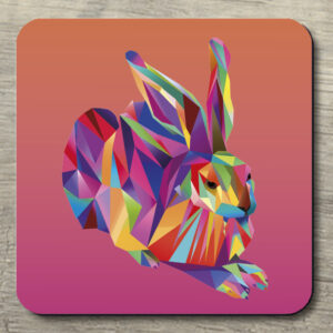 Untersetzer Hans Hase pink auf orangepink