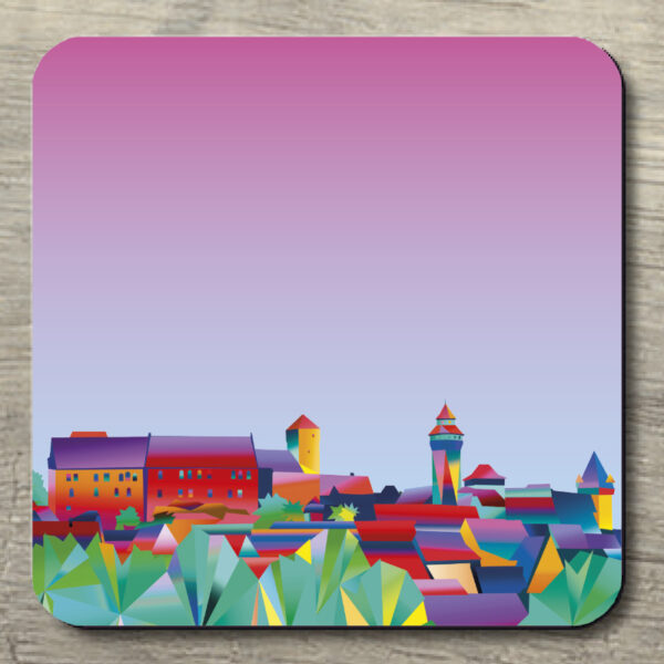 Untersetzer POP ART Kaiserburg auf rosablau