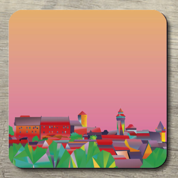 Untersetzer POP ART Kaiserburg auf orangerosa
