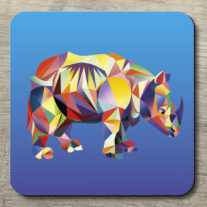 Untersetzer Rita Rhino auf blau