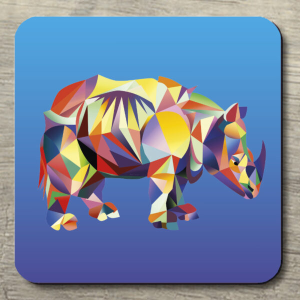 Untersetzer Rita Rhino auf blau