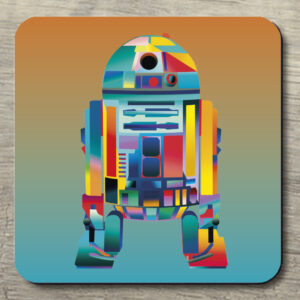 Untersetzer R2D2 blau auf orangetürkis