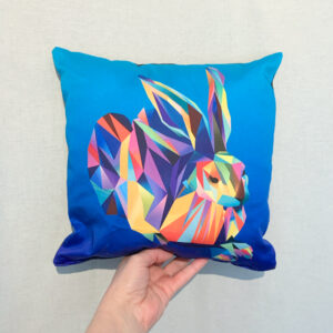 Kissen Hans Hase blau auf blau